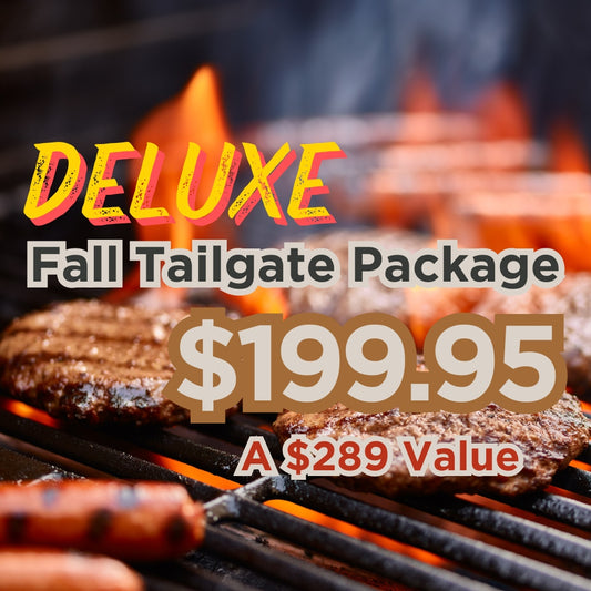 Deluxe Fall Tailgate Package (steaks, ground beef patties, chicken breasts, bacon, salmon)